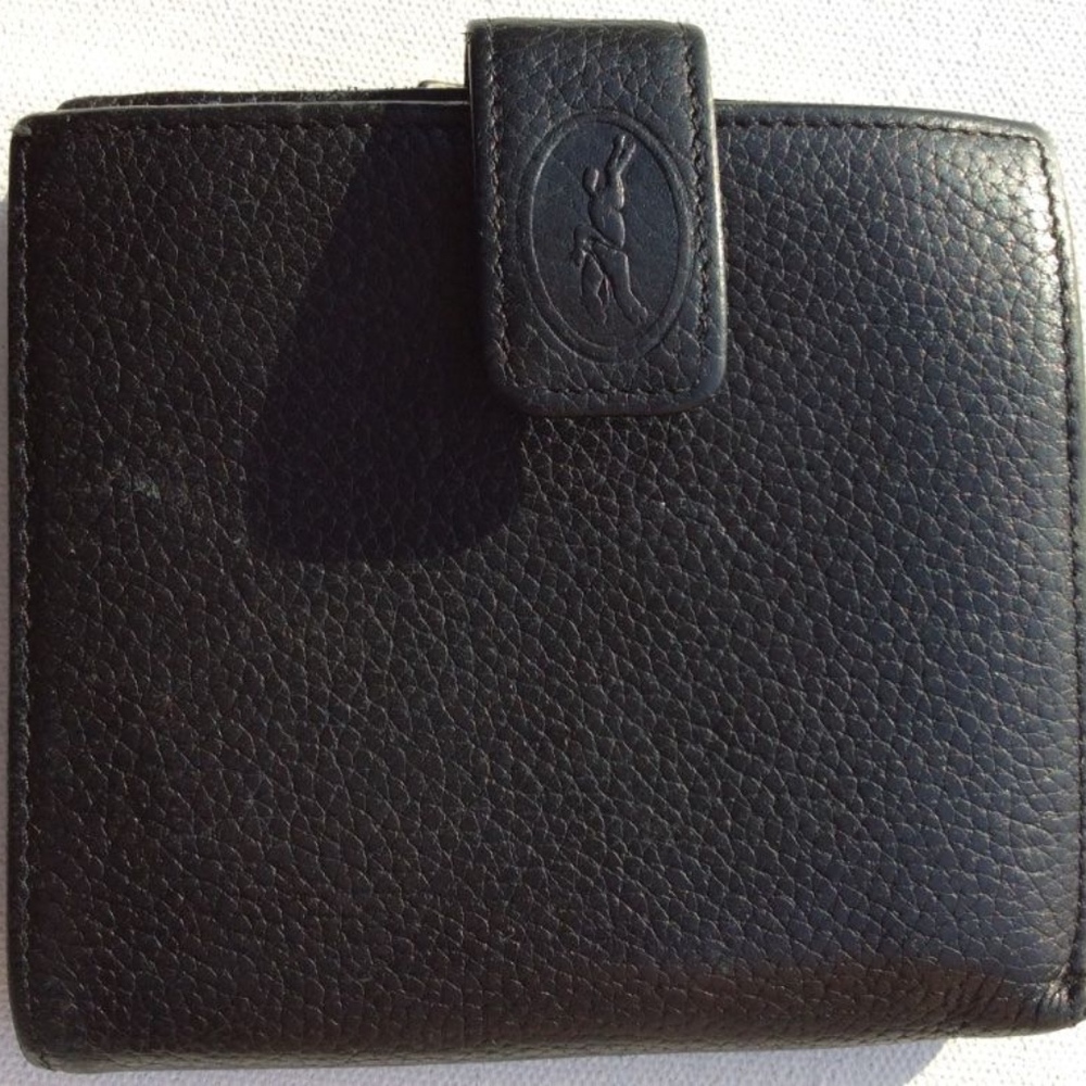 LONGCHAMP black pebbled leather wallet